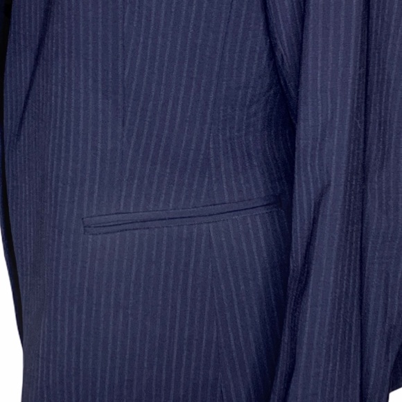 Theory Lana Tuck Stripe Open Blazer Navy 12 - Picture 7 of 14